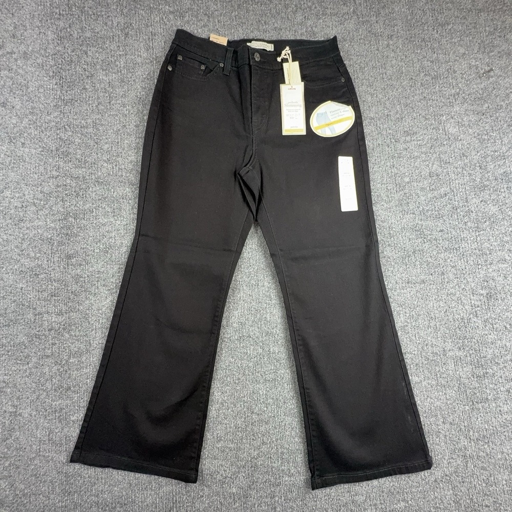 Levi's 512 Perfectly Slimming Jeans Womens 14P Short Black Bootcut 125114013